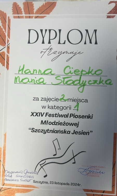 Festiwal Piosenki Młodzieżowej „Szczytniańska Jesień''